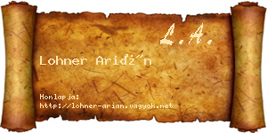 Lohner Arián névjegykártya